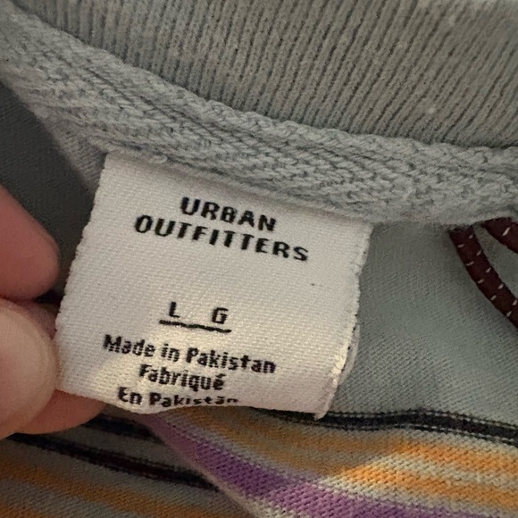 UO Dillon Open Variegated Stripe Tee Blue Large - Picture 6 of 9